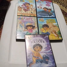 Lot Of 5 Dora the Explorer/Go Diego Go DVDs Pre-owned 3 Dora / 2 Diego