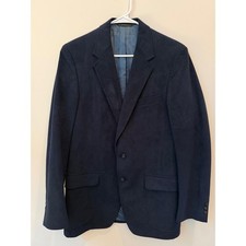 Vintage Dawridge Navy Faux Suede Blazer Pheasant Lining Made in USA