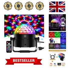 360° Rotating Portable Disco Lights with Remote Control and USB Power Cable