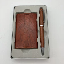 NEW in Box Things Remembered Engraveable Wooden Pen & Business Card Holder