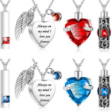 8 Pieces Urn Necklace for Ashes Cremation Jewelry Ashes of Loved Ones Keepsake U