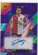 Topps Finest Champions League 2024 No. A-AU Ayase Ueda Purple Auto 79/199