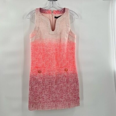 Cynthia Steffe pink sheath shift dress size 2 gradient colorblock sleeveless