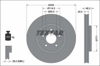 2X Textar 92337103 Bremsscheibe FüR Hyundai