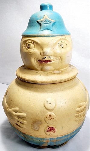 Antique 1920s American Bisque USA Pottery Police Officer Cookie Jar - Picture 1 of 11