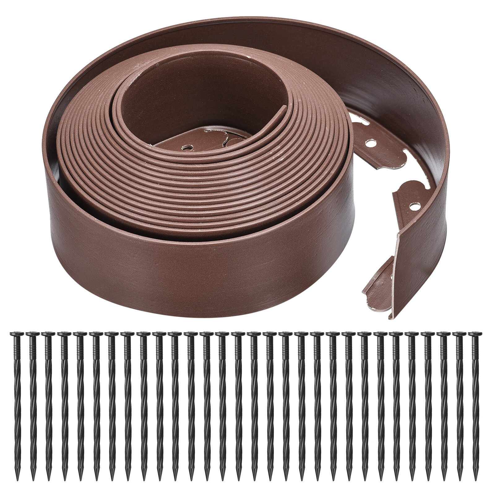 Borde de césped, 1 ud. 10m x 10 cm sin zanja juego de límite de jardín con 30 estacas #1