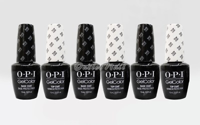 LOT 6 OPI GelColor Soak-Off Gel Color UV LED: 3 BASE + 3 TOP COAT 15ml 0.5oz Set