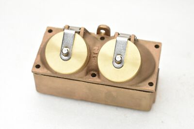 Cooper Pauluhn 2634BU-125 Receptacle Box, Brass-Watertight, Plug, 2P 3WIRE 125