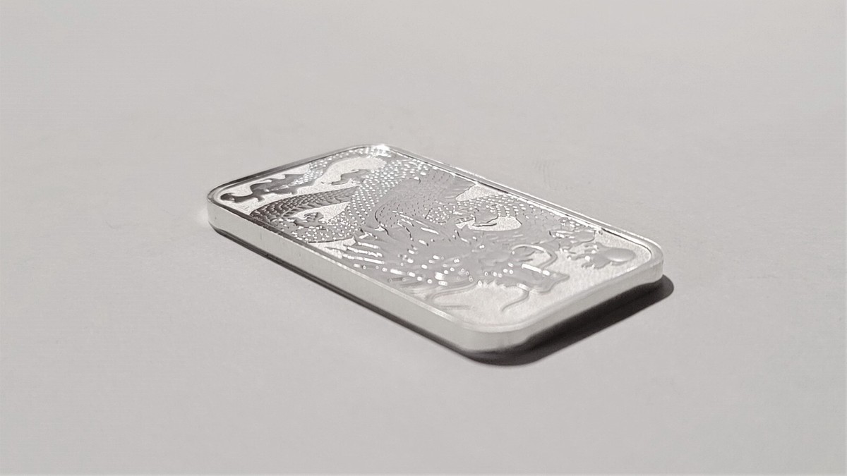 1 oz 2022 Perth Mint Australia Fine Silver Dragon Rectangle Coin