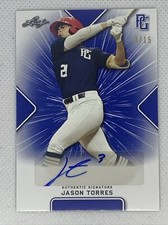 2021 LEAF PERFECT GAME BLUE JASON TORRES PAPER RC AUTO # 3/15