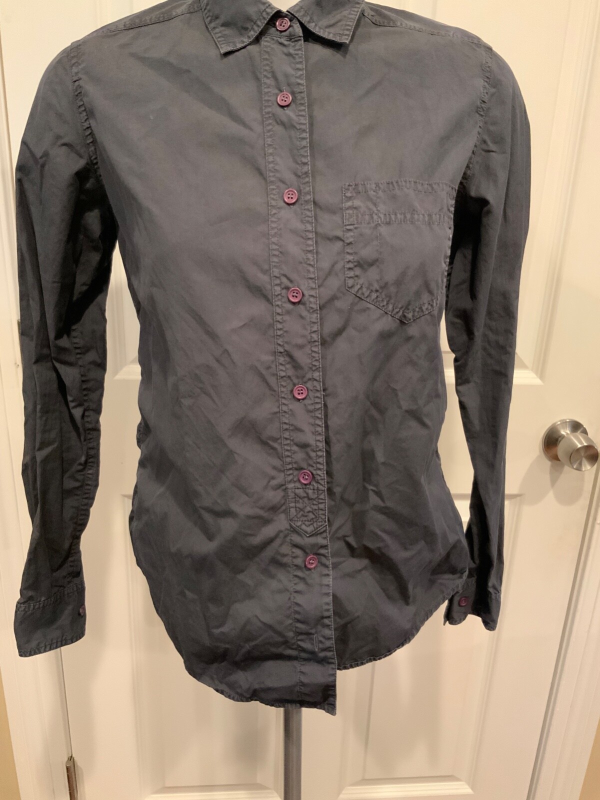 Equipment Black Button-Up Collared Long Sleeve Sh… - image 3