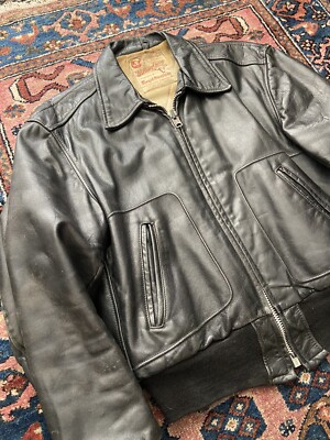 VTG 60s William Barry Steerhide Leather Flight Bomber Jacket