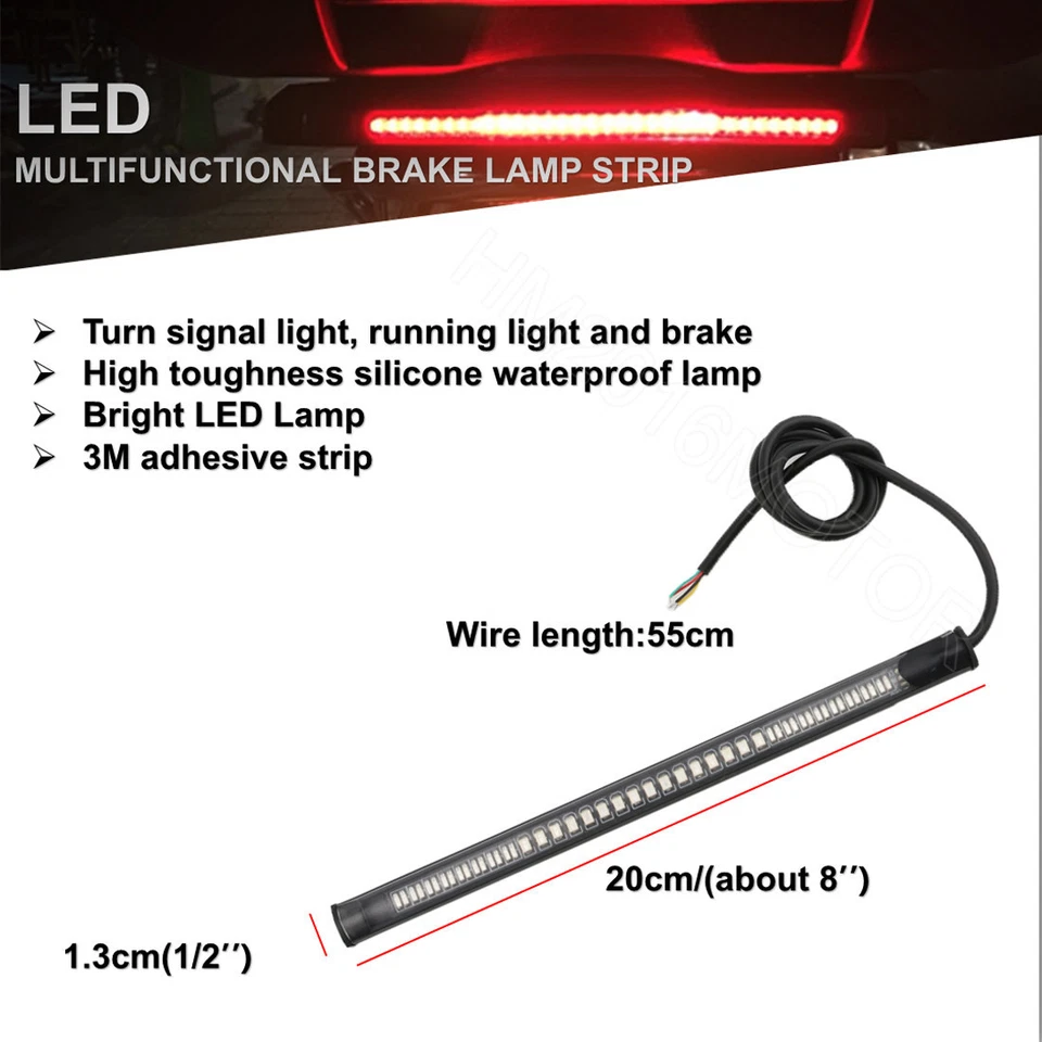 Lanterna traseira 4x tiras de LED para Kawasaki Vulcan 88 750 800 900 1500 1700 2000 - Imagem 2 de 4