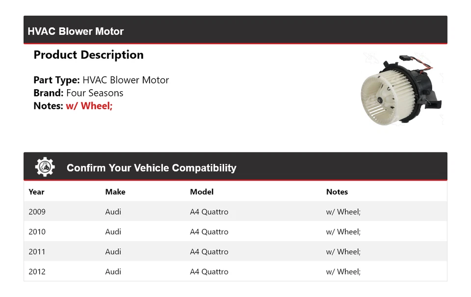 Мотор вентилятора для Audi A4 quattro 2009-2012 годов выпуска 4 сезона 2010 2011 годов выпуска - Изображение 2 из 4