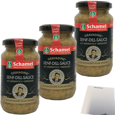 Schamel Senf-Dill-Sauce Gravadine mit Meerrettich verfeinert 3x140ml Glas usy