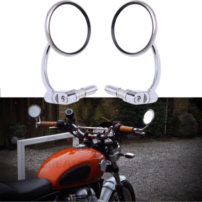 Chrome 7/8" Motorcycle Handle Bar End Mirrors For Royal Class 500 ...