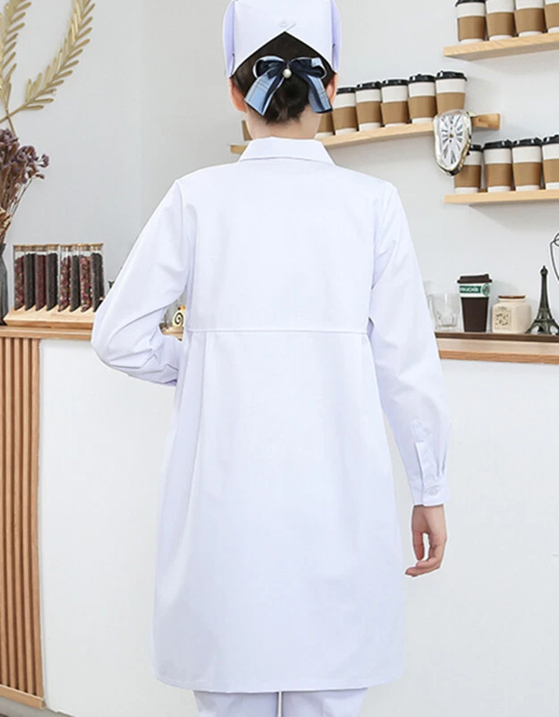 Униформа беременной женщины медсестры врача медицинского косметолога лабораторная работа длинное пальто - Изображение 4 из 4