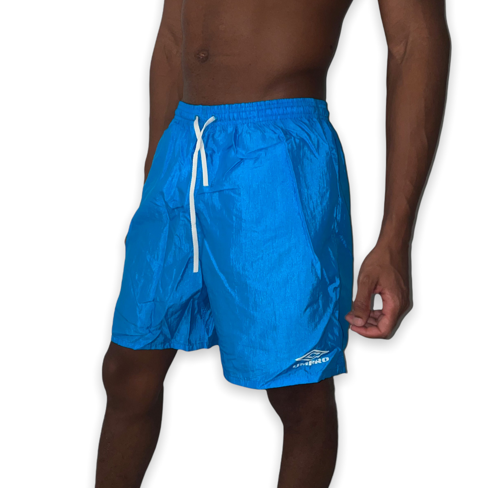 Rare Vintage 90s Umbro Soccer Shorts Nylon Crinkle Bl… Gem