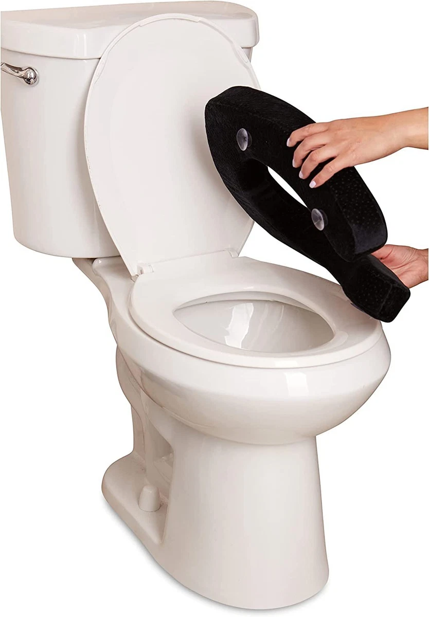 Essential Bath Safety Toilet Seat Riser, Padded, 2 Inch Thick