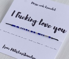 I LOVE YOU morse code bracelet, gift for best friend, female boy friend gift