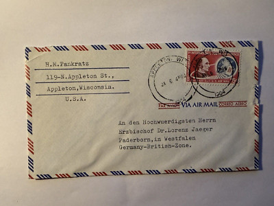 USA Luftpostbrief nach Paderborn. Los 7081. schoeniger-notgeld