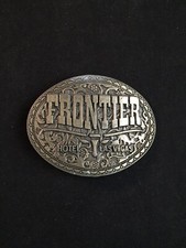 Vintage Frontier Hotel Las Vegas Brass Belt Buckle