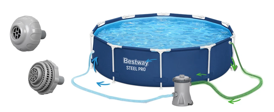 BESTWAY 3 in 1 Set Frame Pool Swimming Gartenpool Schwimmbecken 305 x 76cm 56677 - Bild 2 von 4