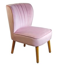 Pink Velvet Bedroom chair  ocasional Chair Wood Legs