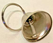 Silver Toned Metal Bell Key Ring KeyRing Nice Ring w Solid Clapper 1 1/4" NEW