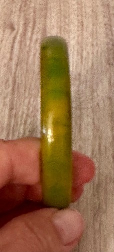 Vintage Green with Orange BAKELITE 3” Bangle Bracelet - Picture 5 of 6