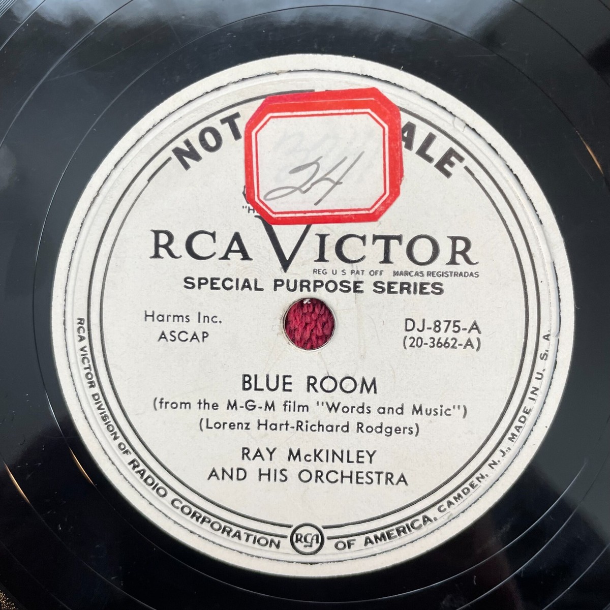 RCA VICTOR DJ-875 PROMO Ray McKinley and his Orch 78rpm Blue
