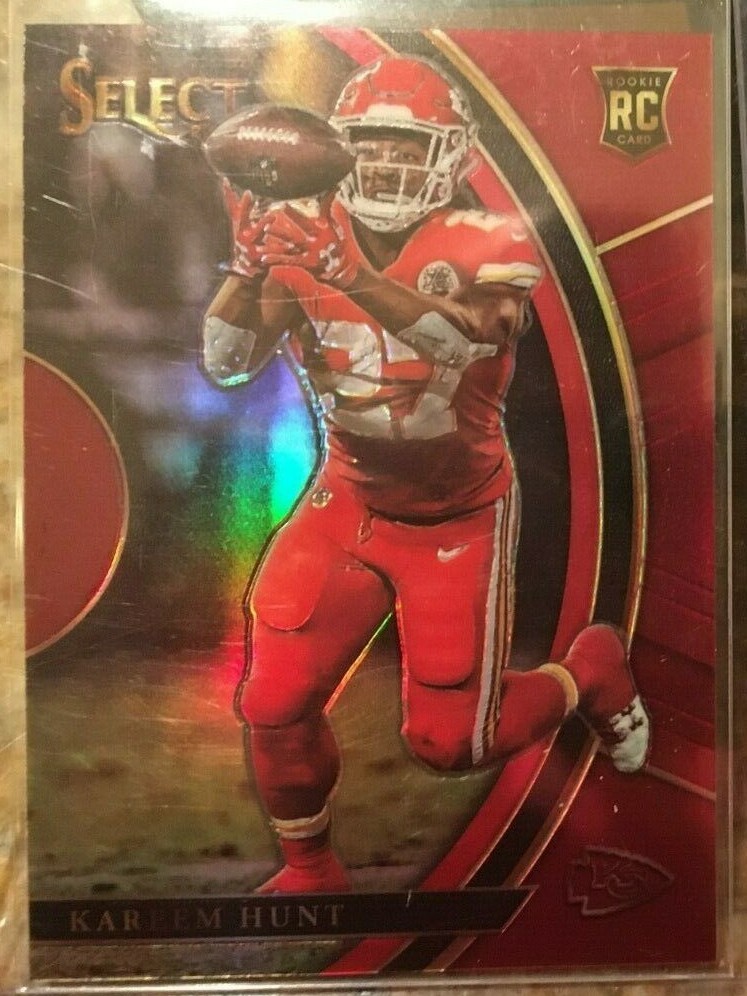 KAREEM HUNT🔥MINT RED PRIZM #87/99 ROOKIE🏈2017 PANINI SELECT CONCOURSE BROWNS📈
