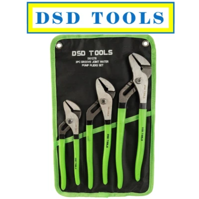 DSD TOOLS 3PC GROOVE SLIP JOINT WATER PUMP PLIERS SET 8"10"12" 200-300MM DS1278