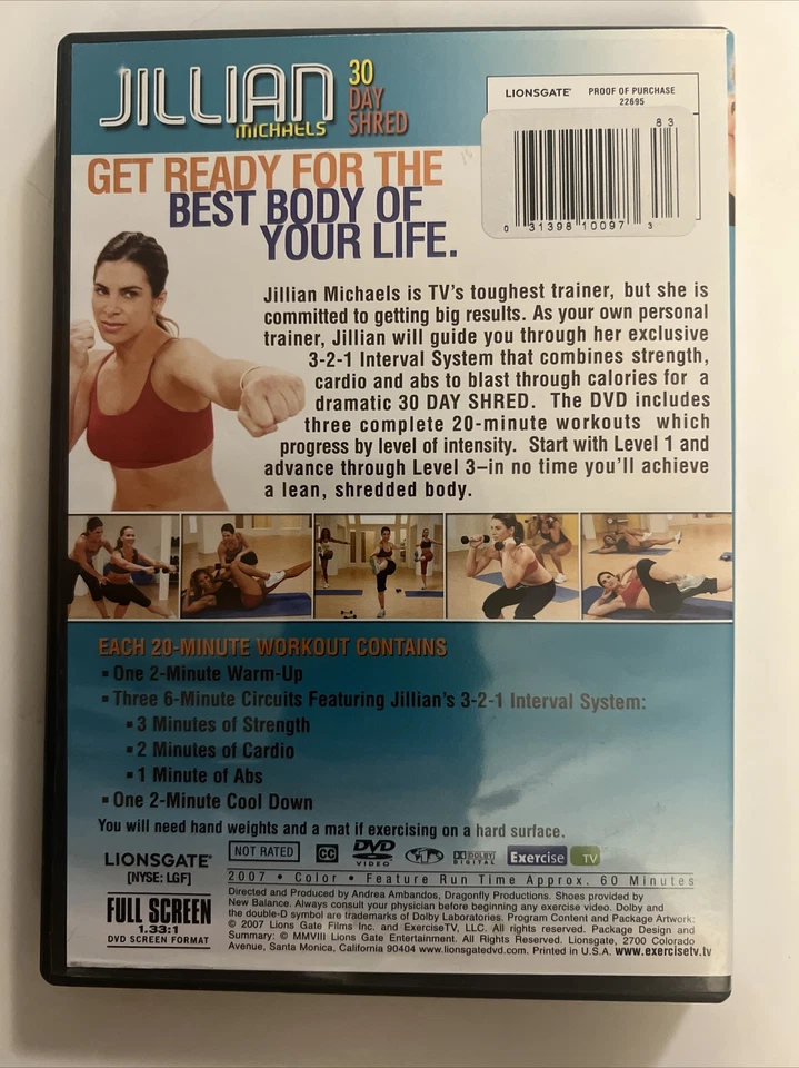 Jillian Michaels 30 Day Shred workout & Yoga Inferno 2 DVD Bundle - Image 4 of 4