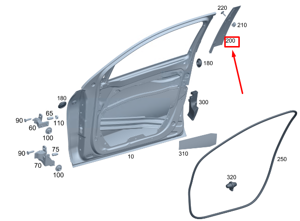 Neu MERCEDES-BENZ EQC Türverkleidungsleiste vorne links A2936900700 Original