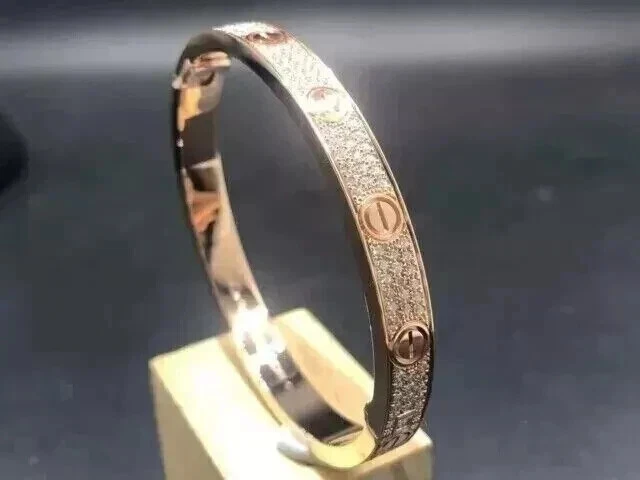 Brazalete brazalete real moissanita de 3,50 quilates corte redondo para mujer enchapado en oro rosa de 14 quilates Foto 4 de 4