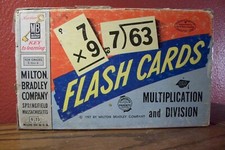 1957 Milton BradleyFlash Cards Double-Sided Multiplication  Division