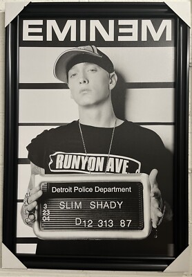 Eminem Slim Shady Mugshot 24x36 Handmade Framed Poster | eBay