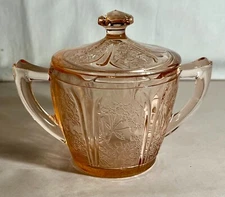 Jeannette Pink Cherry Blossom Sugar Bowl With Lid