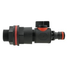 Waterbutt/Tank outlet Valve With Adaptor, Garden Hose Click On-Off Connection