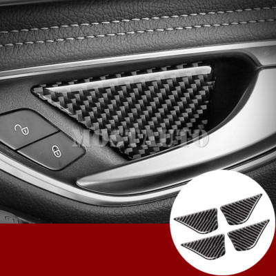 For Benz E Class W213 Carbon Fiber Car Door Handle Bowl Trim Cover  2016-2019