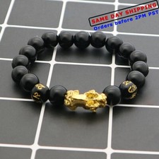 Feng Shui Obsidian Beads Pi Xiu Bracelet Attract Wealth Good Luck Jewelry