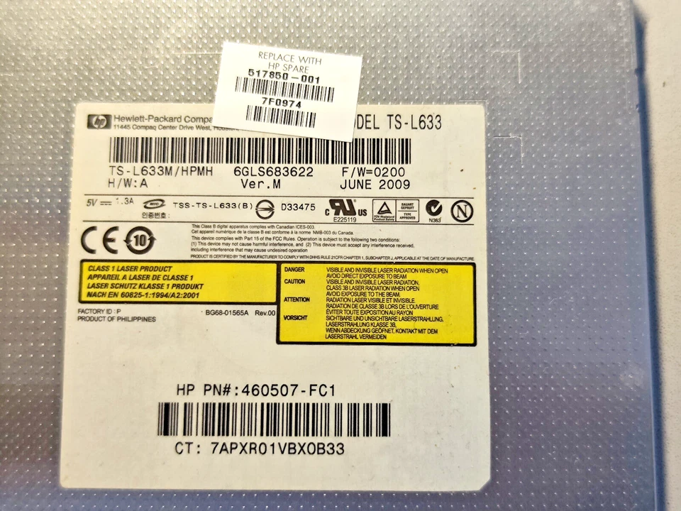 517850-001 MASTERIZZATORE per HP COMPAQ CQ61 G61 MODEL TS-L633 - Immagine 2 di 4