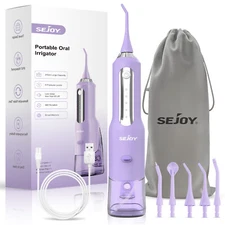 SEJOY White Flosser Deep Clean Teeth Mouth USB Rechargeable Electric Scaler