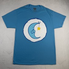 Care Bears Kid's Girl's Graphic T-Shirt Blue Size Medium Bedtime Bear Moon