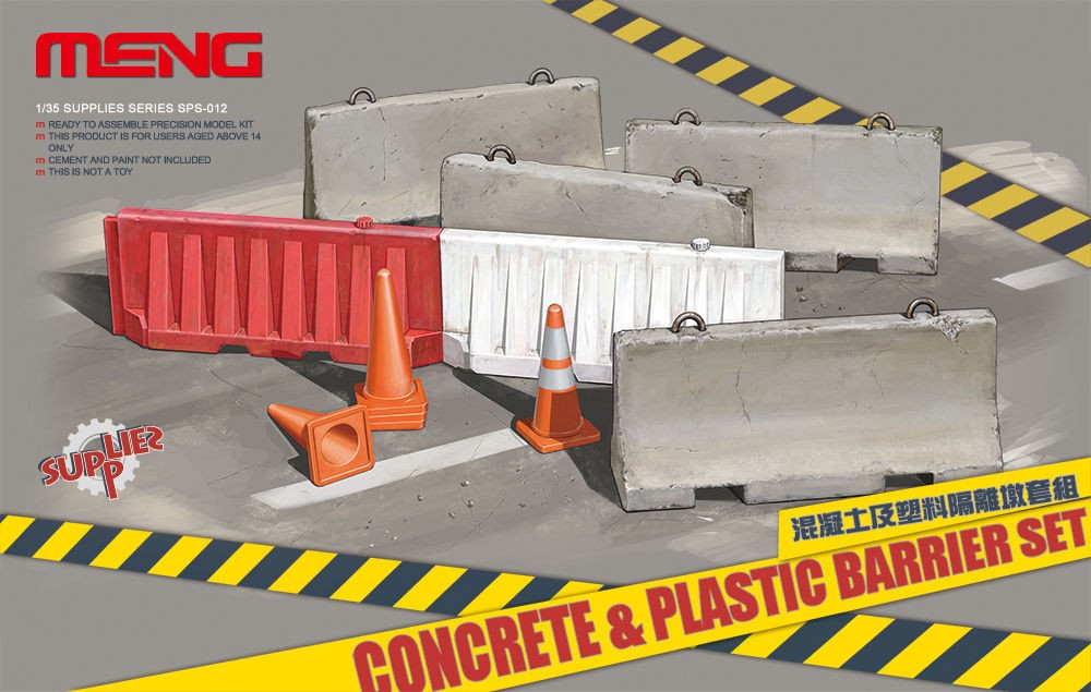 Meng Model SPS-012 - 1:35 Roadblocks and Cones - New