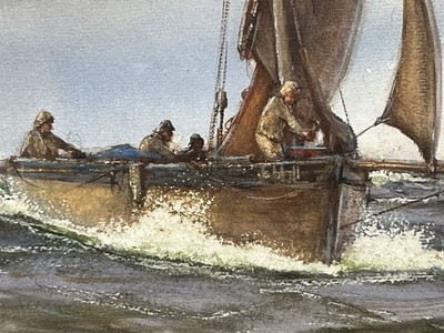 Patrick Downie 1854-1945 RSW/RSA in Hafennähe vor Girvan Scottish Marine