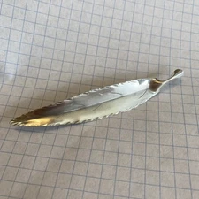 VTG Pin Brooch Signed Stuart Nye Modernist Sterling 925 3.8” Feather Leaf Quill