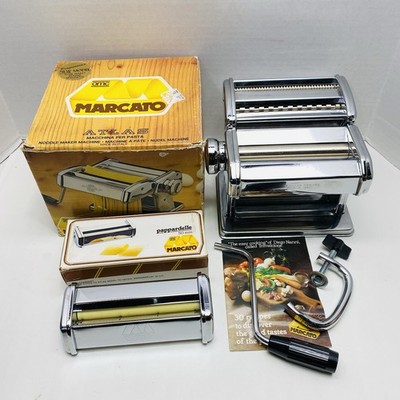 Vtg Marcato OMC Atlas Model 150 Pasta Noodle Maker Machine + Pappardelle 50mm