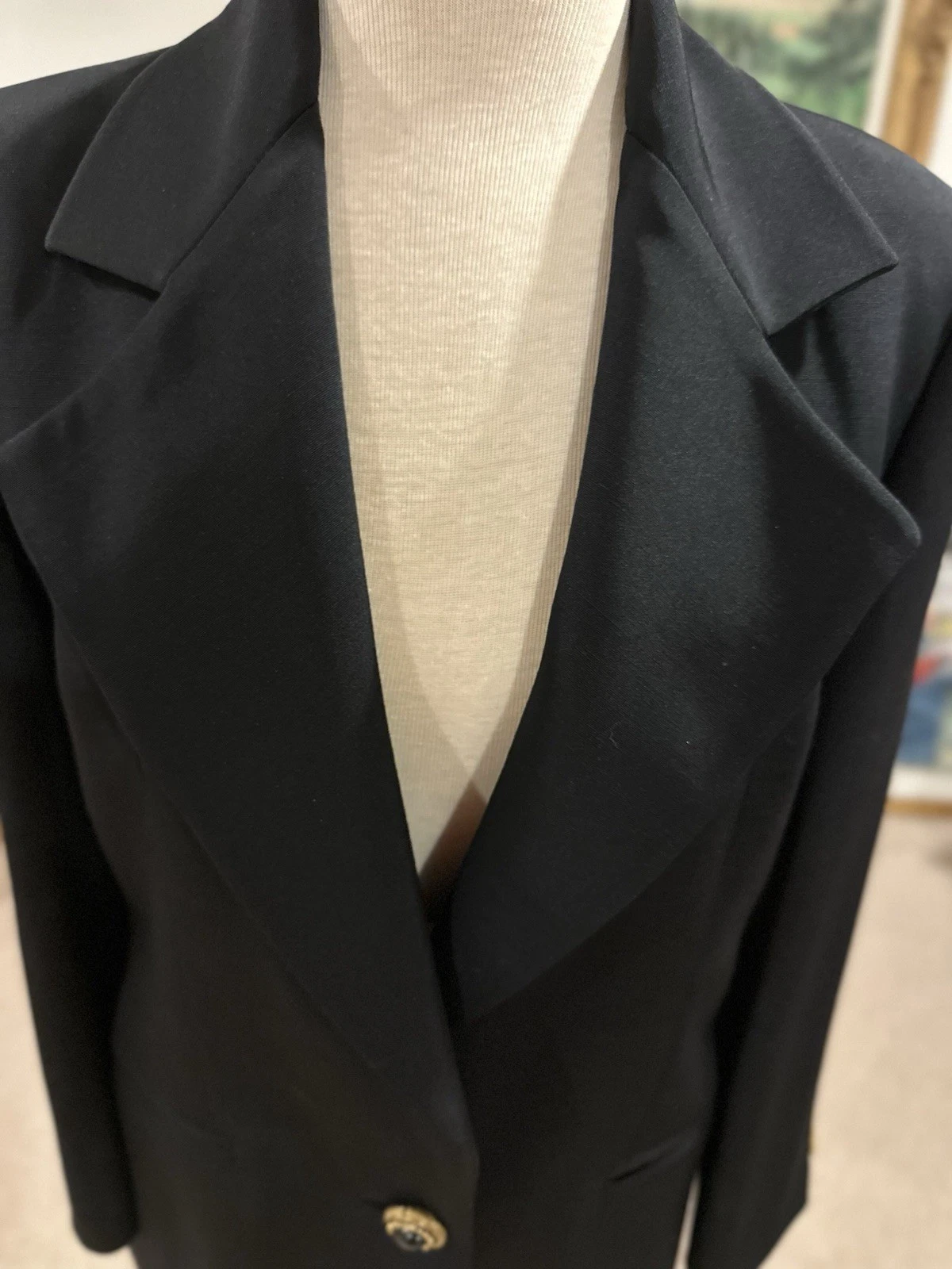 VERSACE AUTENTICO BLAZER DONNA VINTAGE GENNY LANA SETA NERO taglia 8